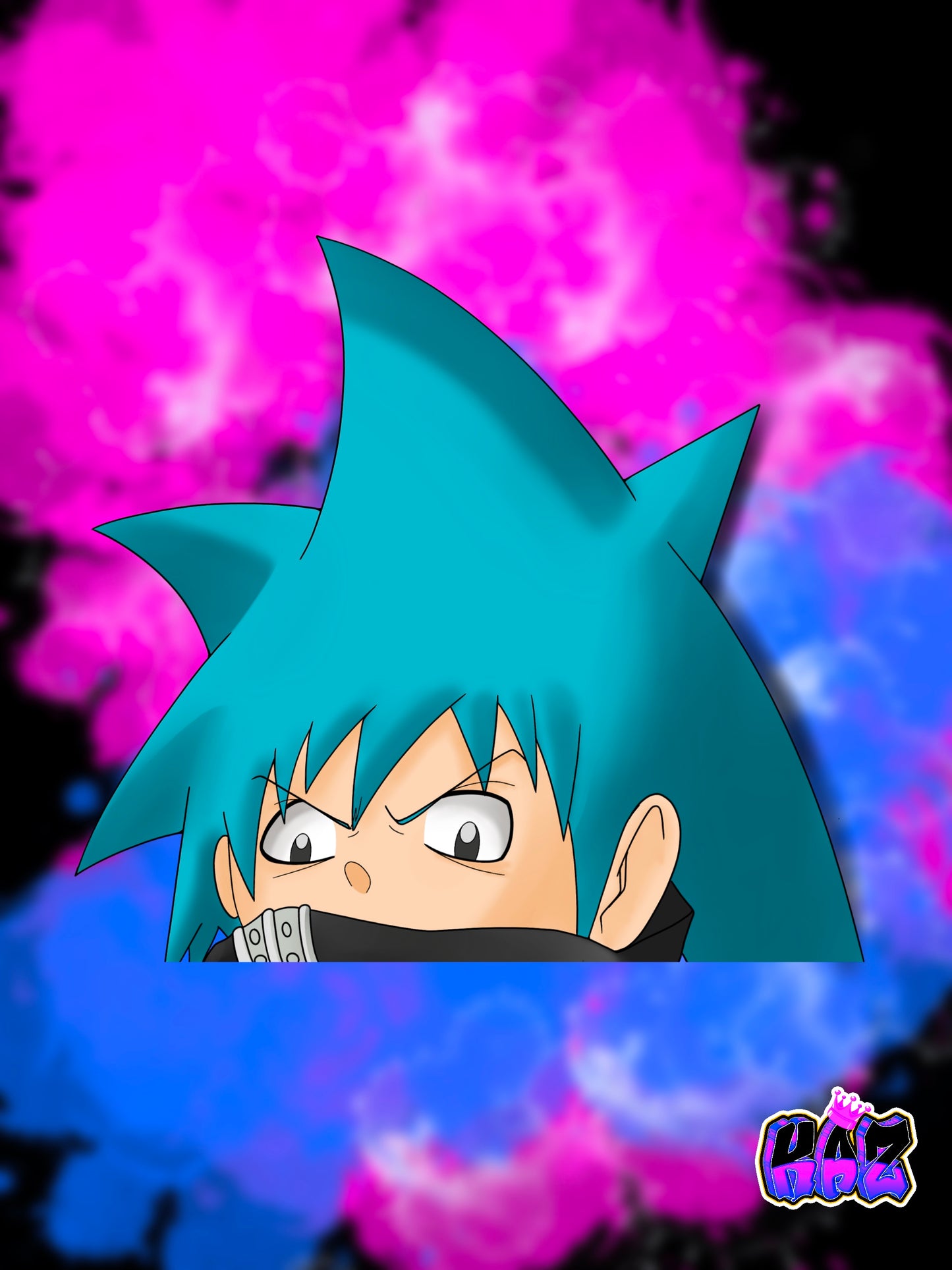 Black Star Peeker Sticker