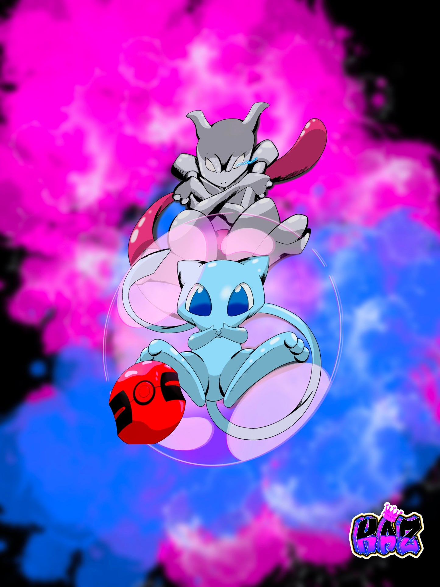 Mew Mewtwo Sticker